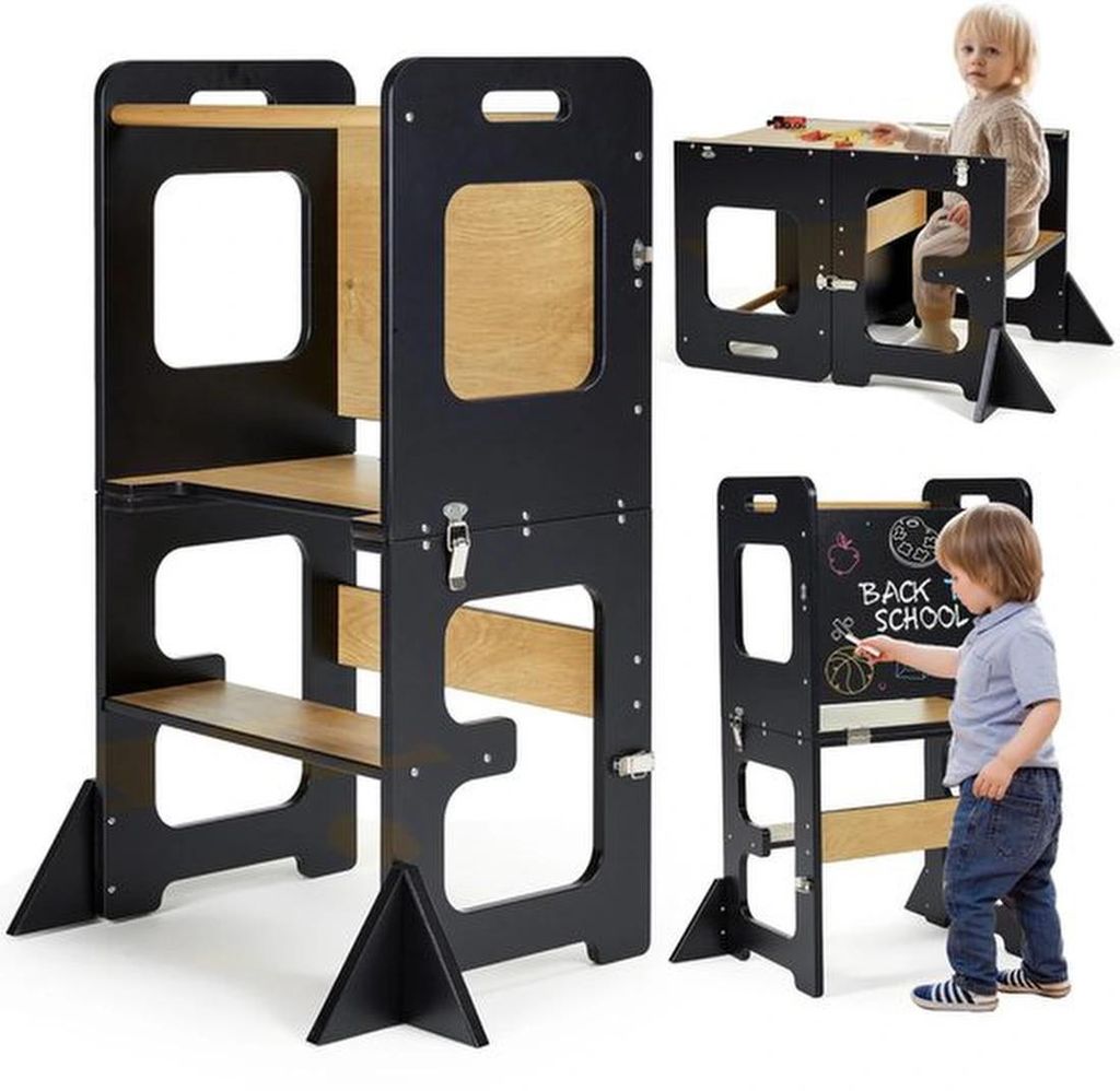 Azomor Multifunktionale 3-in-1 Kindertreppe mit Zeichenbrett für kreative Entwicklung