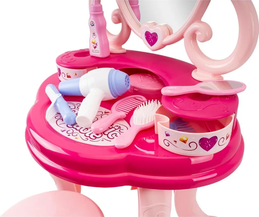 Coiffeuse pour fille avec chaise et accessoires 8683 - Set de beauté