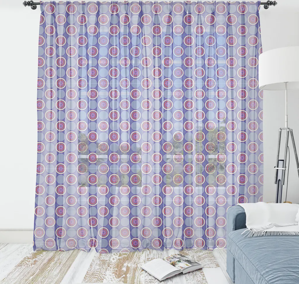 Arazzo Vintage ABAKUHAUS Viola e Cerchi - Satin Setoso 240x274cm