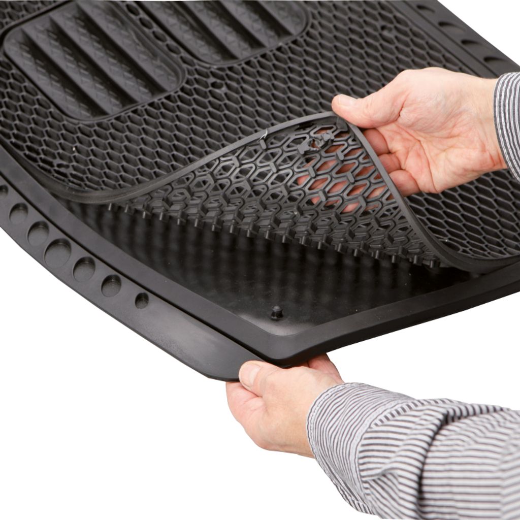 UNITEC Matte Gummi Gully m Tropfgitter sw 2tlg