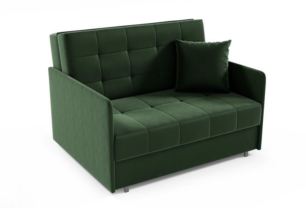 Zweiersessel YORK II mit Steppung, 2-Sitzer Schlafsofa, Jugendsofa mit Schlaffunktion, ausziehbare Couch, mit Bettkasten, inkl. Kissen, Kronos 14