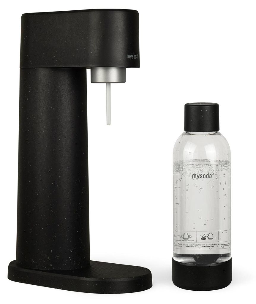 Mysoda Woody, Design-Wassersprudler (Black) mit 1L Flasche Produktbild 