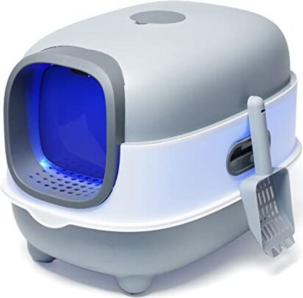 Katzenstreuablett, Ultra Large, vollständig geschlossenes Tablett automatischer Anti-Sand-Käfig, einfach sauber, Deodorise, leichtes, spritzsiche...