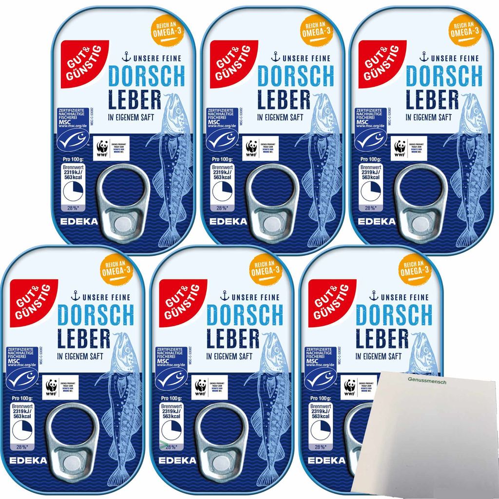 Gut & Günstig Dorschleber reich an Omega-3-Fettsäuren 6er Produktbild 