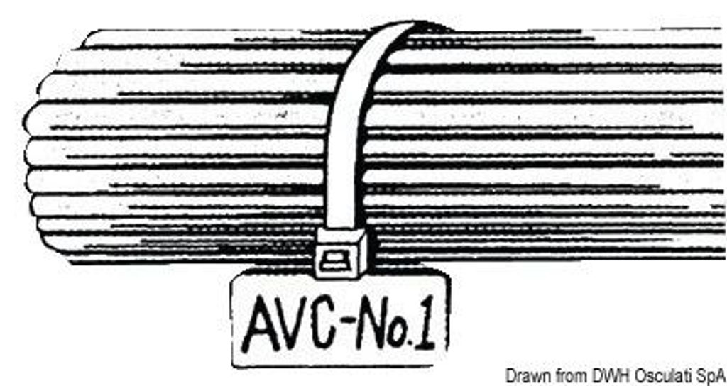 Nylonband mit Unterlage für Aufzeichnungen, 2,5 mm x 110 mm, Osculati 18.038.01