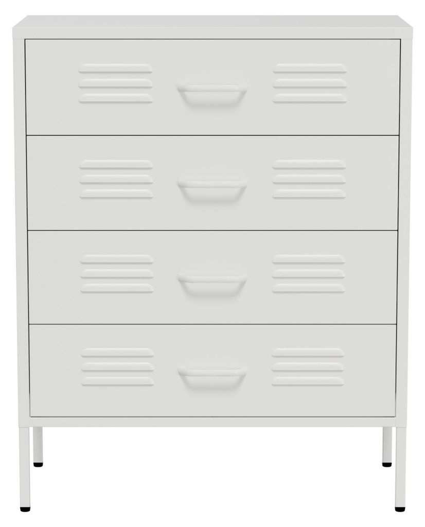 Lendo Online Ladekast Metaal 80x40x100 cm Wit Productafbeelding 