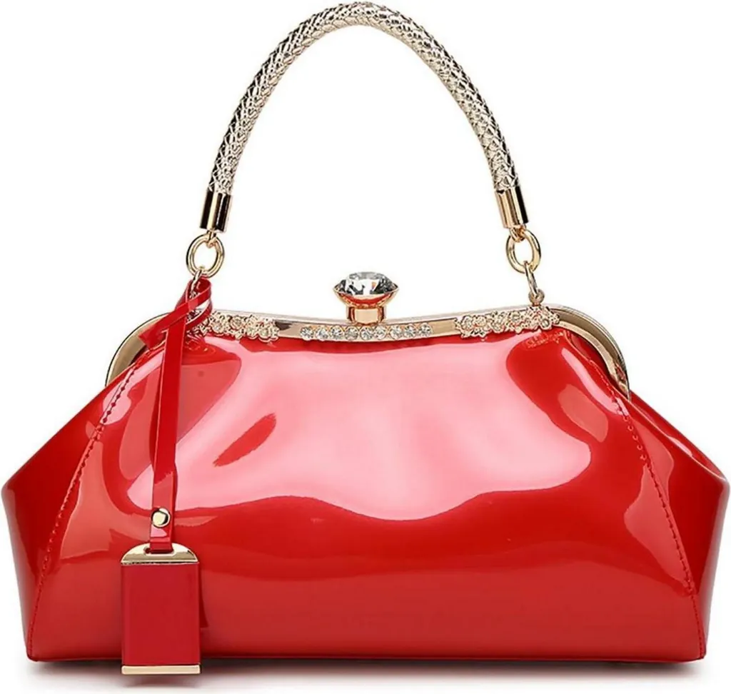 Borsa a Mano Rossa Coolives | Pelle Verniciata Elegante per Matrimoni - 1