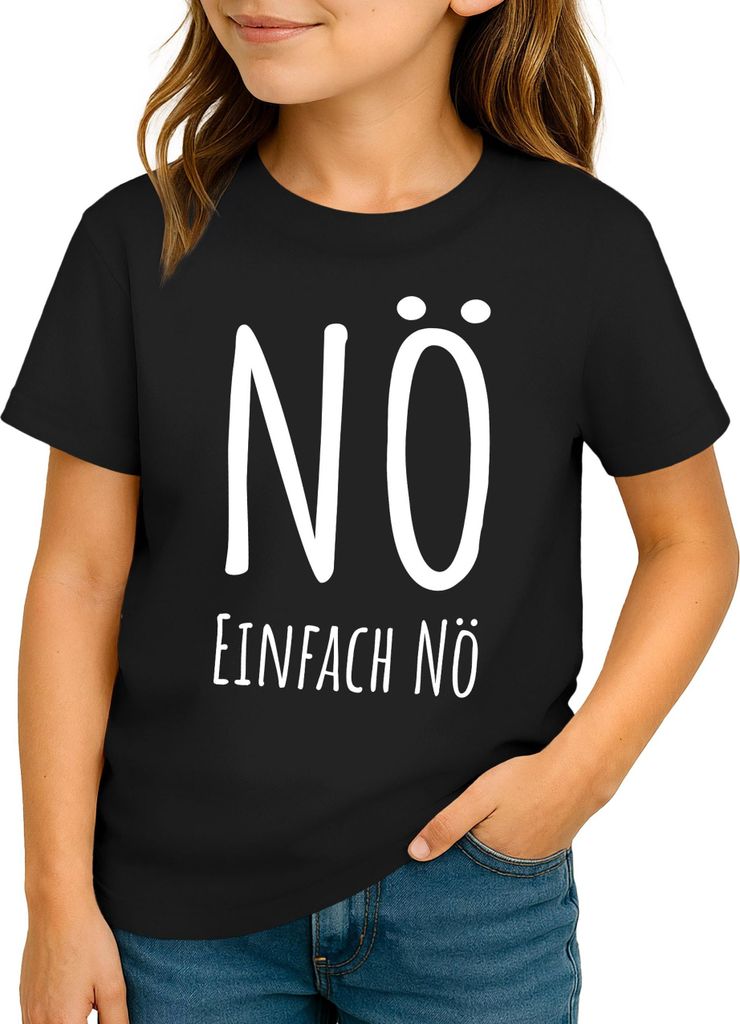 Kinder T-Shirt Mädchen Nö einfach Nö Spruch lustig Statement Grafik Print Geschenke für Mädchen Moonworks