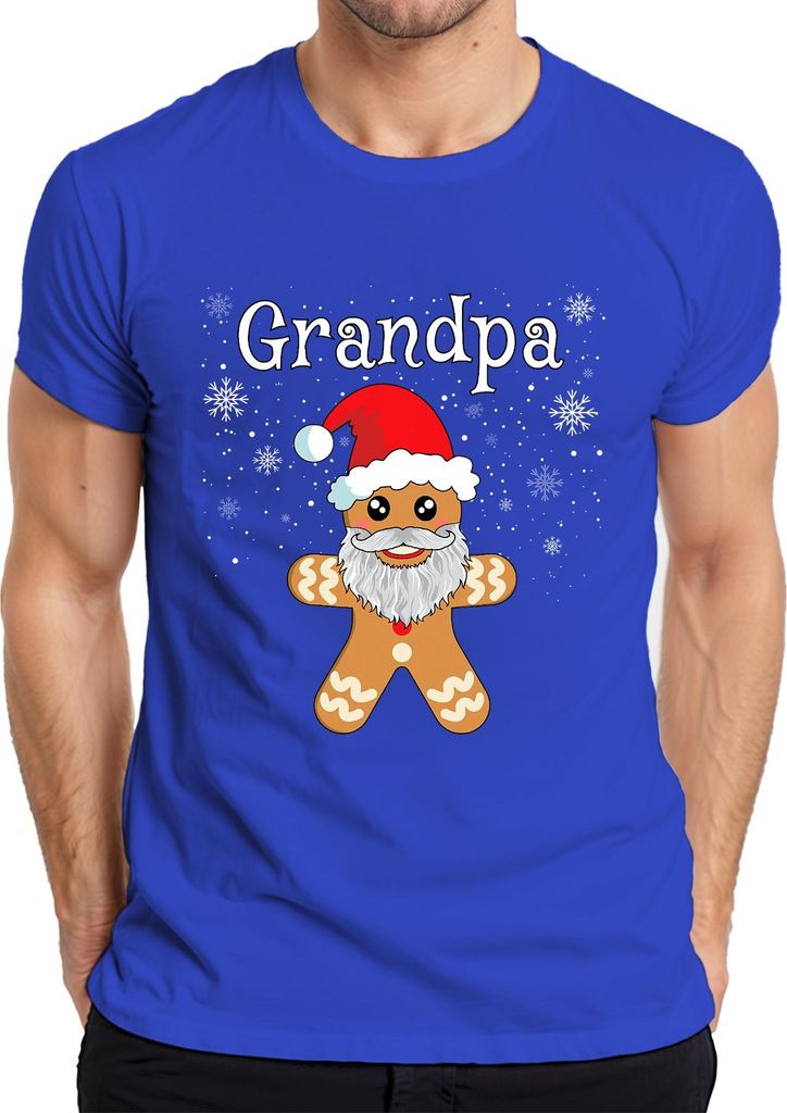 Grandpa Lebkuchenmann Opa Weihnachten Geschenk Bart Lustig Herren T-Shirt, Blau, XXL
