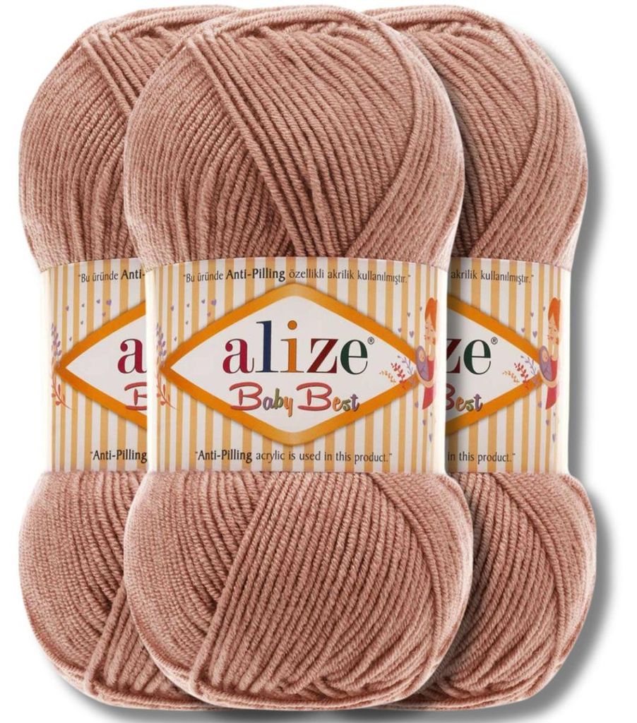 Alize 3x 100 g Baby Best Lana, antipilling, tinta unita, Immagine del prodotto 
