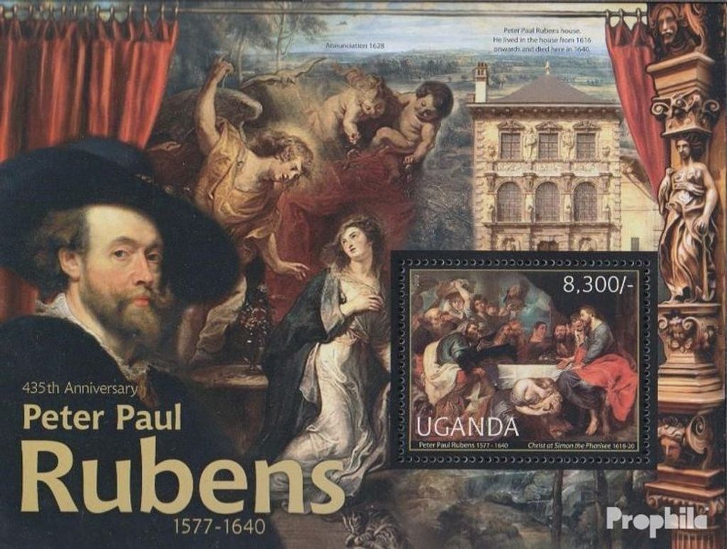 Briefmarken Uganda 2012 Mi Block383 (kompl.Ausg.) postfrisch Peter Paul Rubens