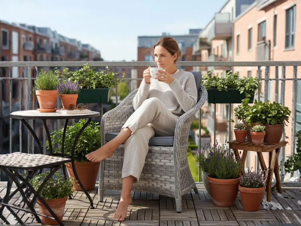 Fauteuil de jardin anti-UV et durable en technorattan gris MODERNO
