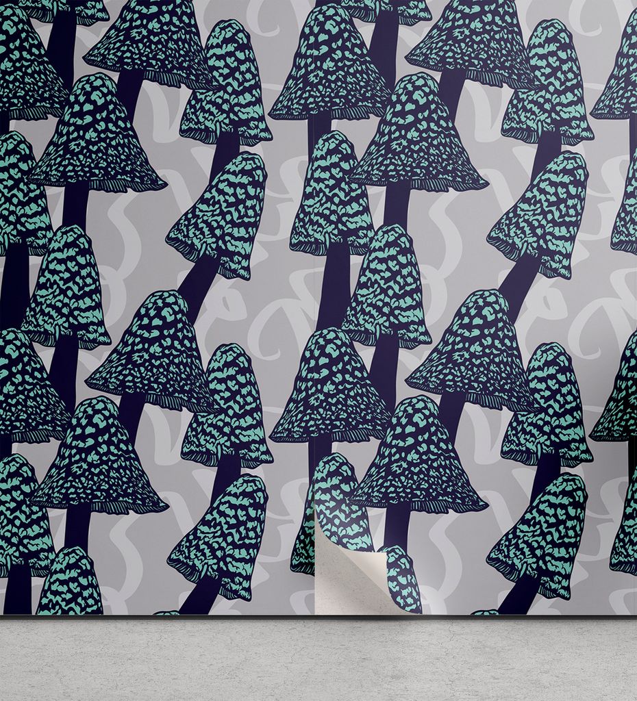 ABAKUHAUS Pilz abziehbare & klebbare Tapete für Zuhause, Abstrakte Auslegung Fungi Kunst, selbstklebendes Wohnzimmer Küchenakzent, 33 cm x 180 cm...