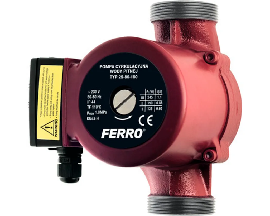 Pompe de circulation Ferro 25-80-180 pour réseaux d'eau potable sanitaire