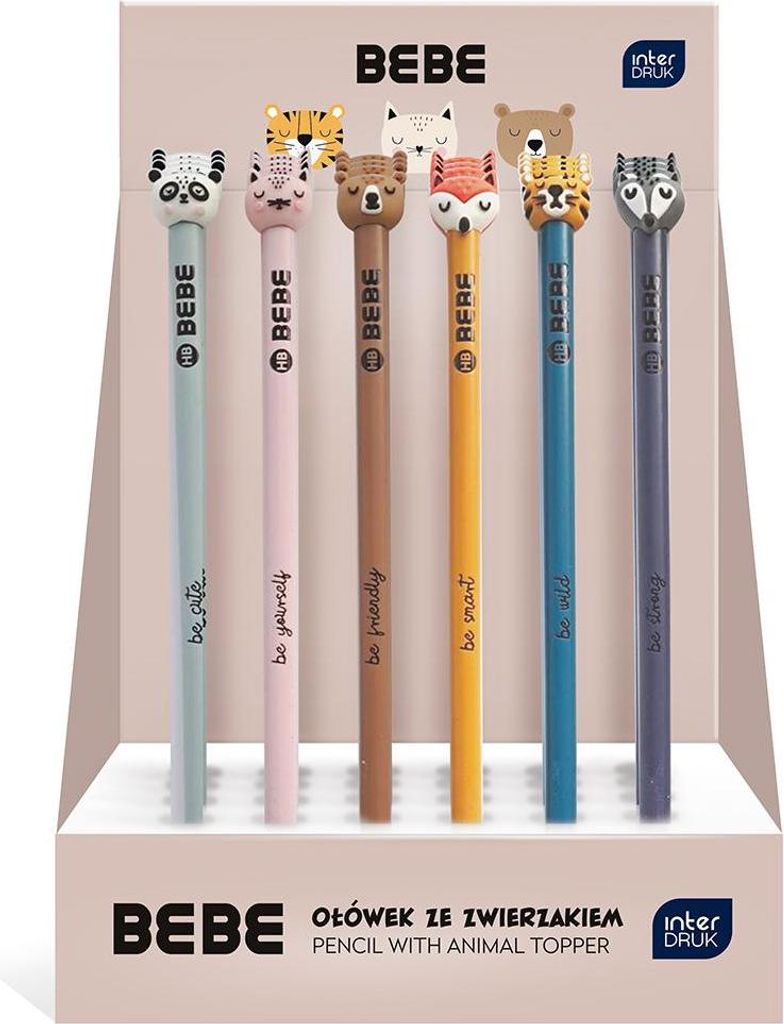 Bebe Friends HB Bleistift mit sortierten Tiermotiven, 24 Produktbild 