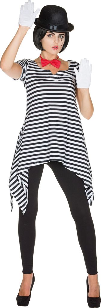 Ringelshirt seitlich lang - Faschingskostüm Damen Größe: 42