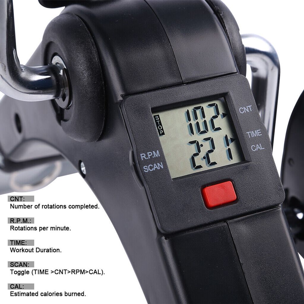 Himaly LCD Pedaltrainer Mini Heimtrainer Fitnessbike Arm und Beintrainer Büro 