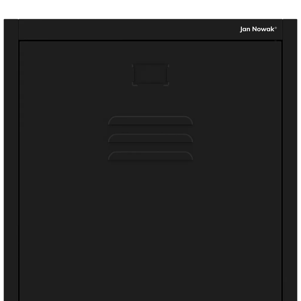 Armoire à balais métallique noire 2 compartiments 185x50x50 cm robuste