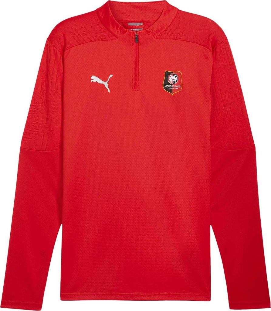 Puma - "Stade Rennais FC" Oberteil für Herren, mit kurzem Reißverschluss, Training GT12073 (M) (Rot)