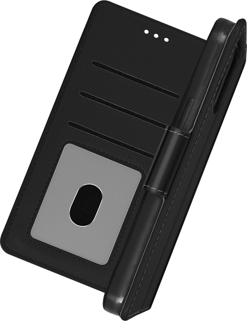 Avizar, Apple iPhone 13 Klapphülle mit Portemonnaie & Standfunktion, Schwarz