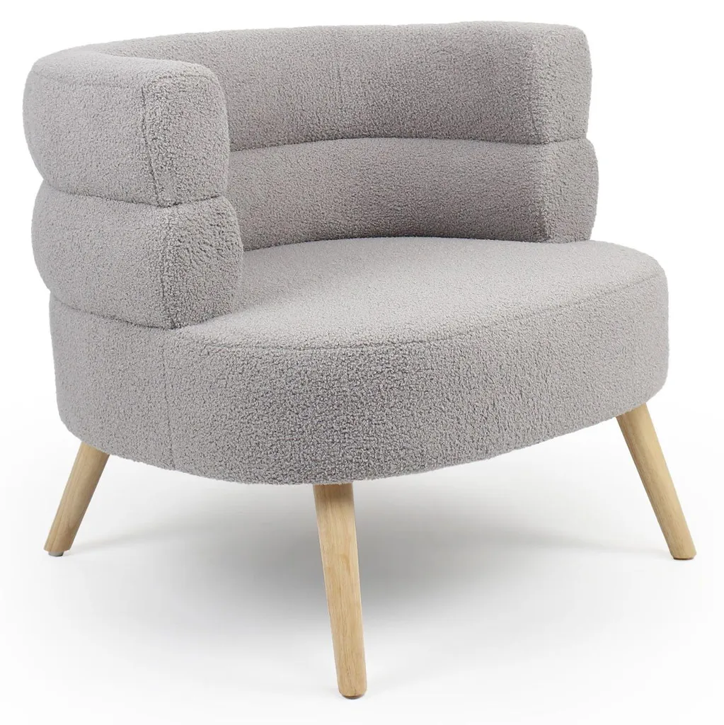 Fauteuil Confortable Scandinave Riviani Gris pour Soulager le Dos
