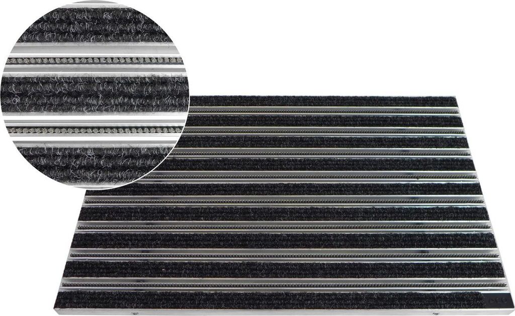 ACO Eingangsmatte Vario 22mm, Rips Anthrazit + Bürsten Grau, 100x50cm