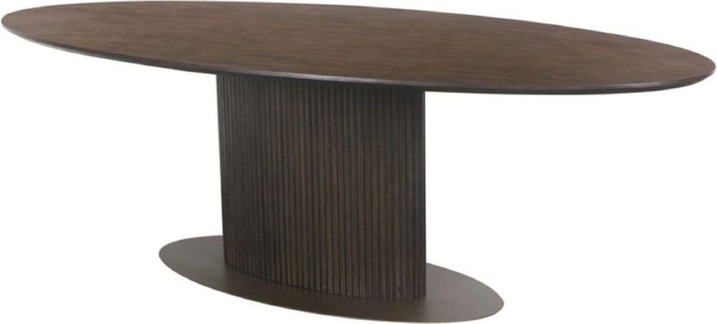 Casa Padrino Luxus Esstisch Dunkelbraun 235 x 110 x H. 75 cm - Ovaler Küchentisch - Esszimmer Möbel - Küchen Möbel - Luxus Möbel - Luxus Einri...