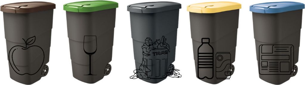 FORTENA Mülleimer Mülltonne mit Rädern und Deckel 90L Produktbild 4