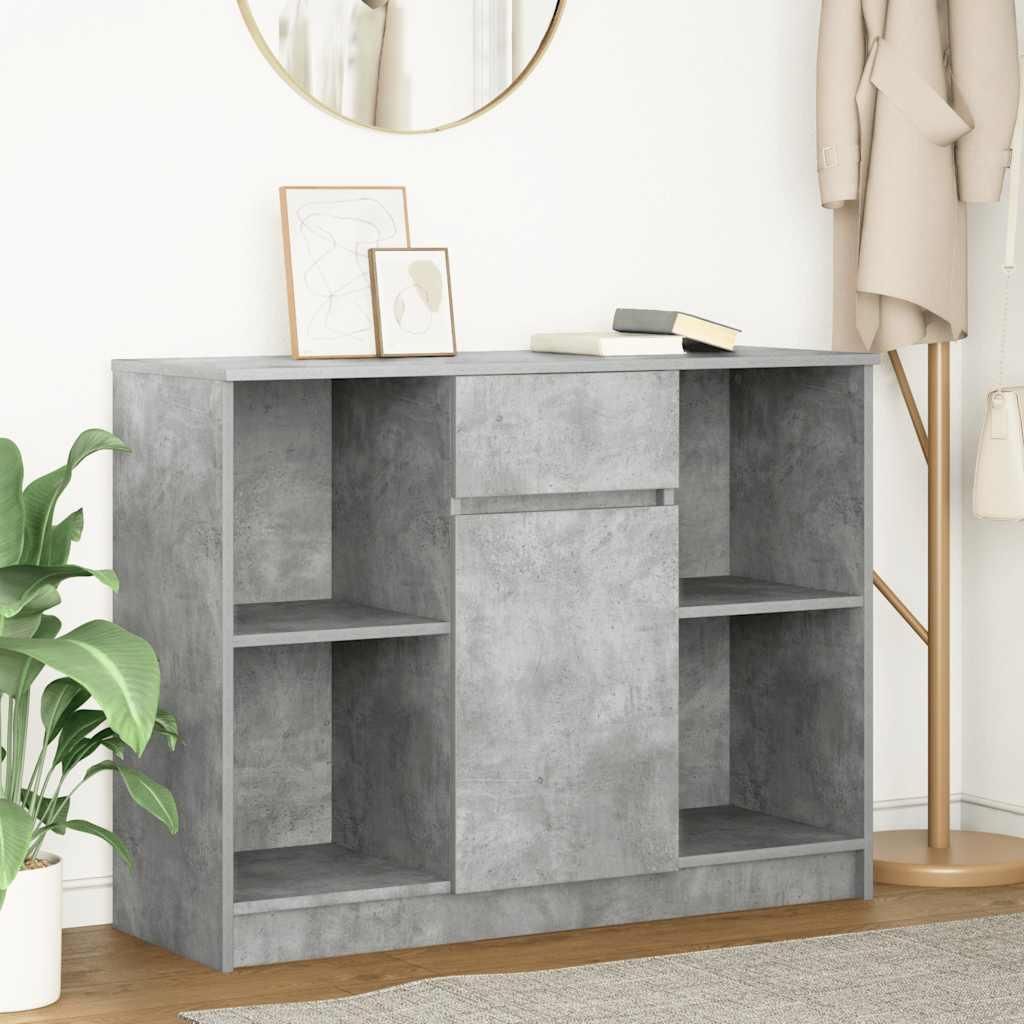 vidaXL Sideboard mit Schublade Betongrau 101x35x76 cm Produktbild 