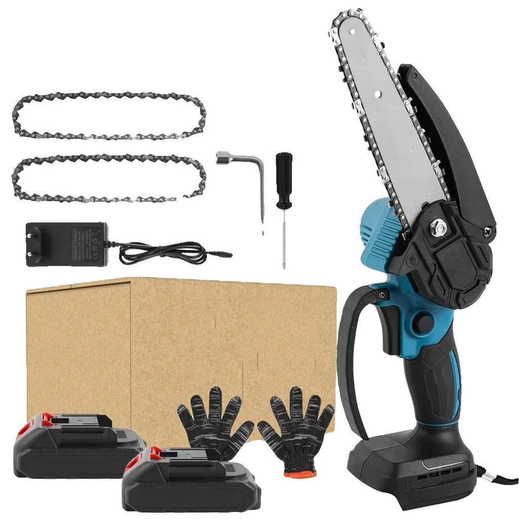 Tronçonneuse portable 6 pouces sans fil moteur puissant 2 batteries