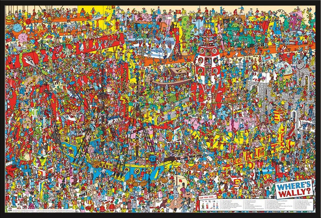 Where's Wally - Poster - Objets cachés + cadre amovible, Image du produit 