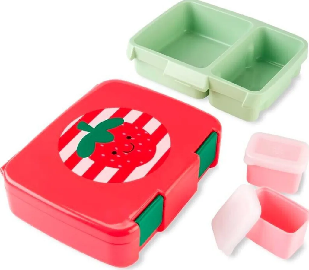 Bento Box Fragola Skip Hop Zoo - Lunch Box Anti-Perdite per Scuola e Picnic