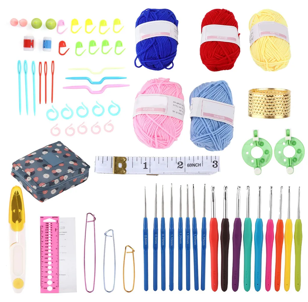 Pack de Tricot DIY pour Créer un Chrysanthème Bleu : Idéal Débutant