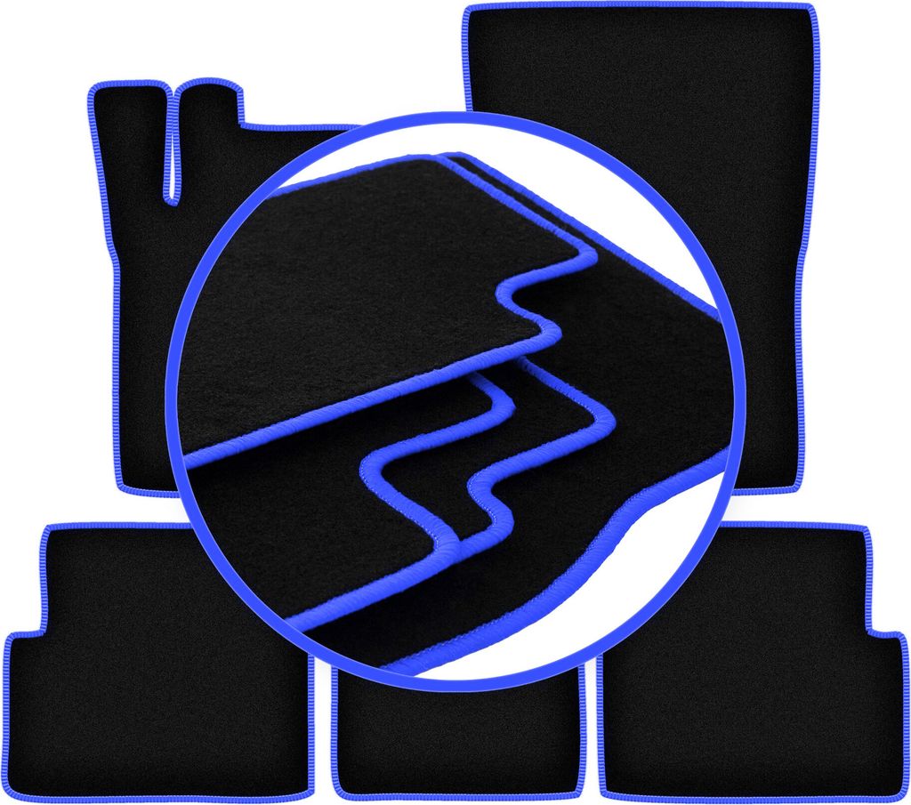 CARLUX-BLUE Autofußmatten für: Mercedes G W463 Lang Geländewagen (2008-2018)