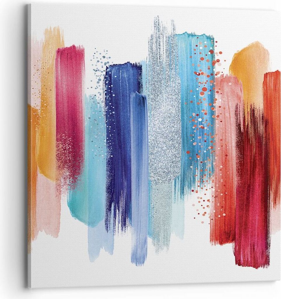 Bild auf Leinwand - Leinwandbild - Einteilig - Abstraktion Farben Gürtel - 70x70cm - Wand Bild - Wanddeko - Wandbilder - Leinwanddruck - Bilder - ...