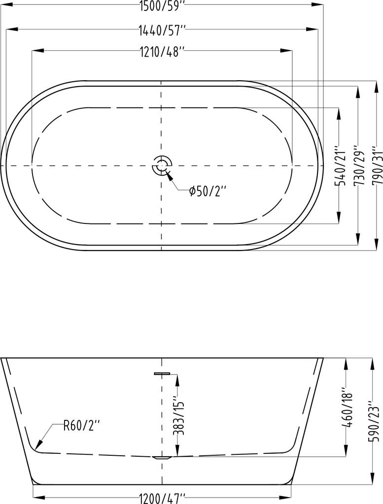 doporro Freistehende Design-Badewanne oval Vicenza520OA Produktbild 7