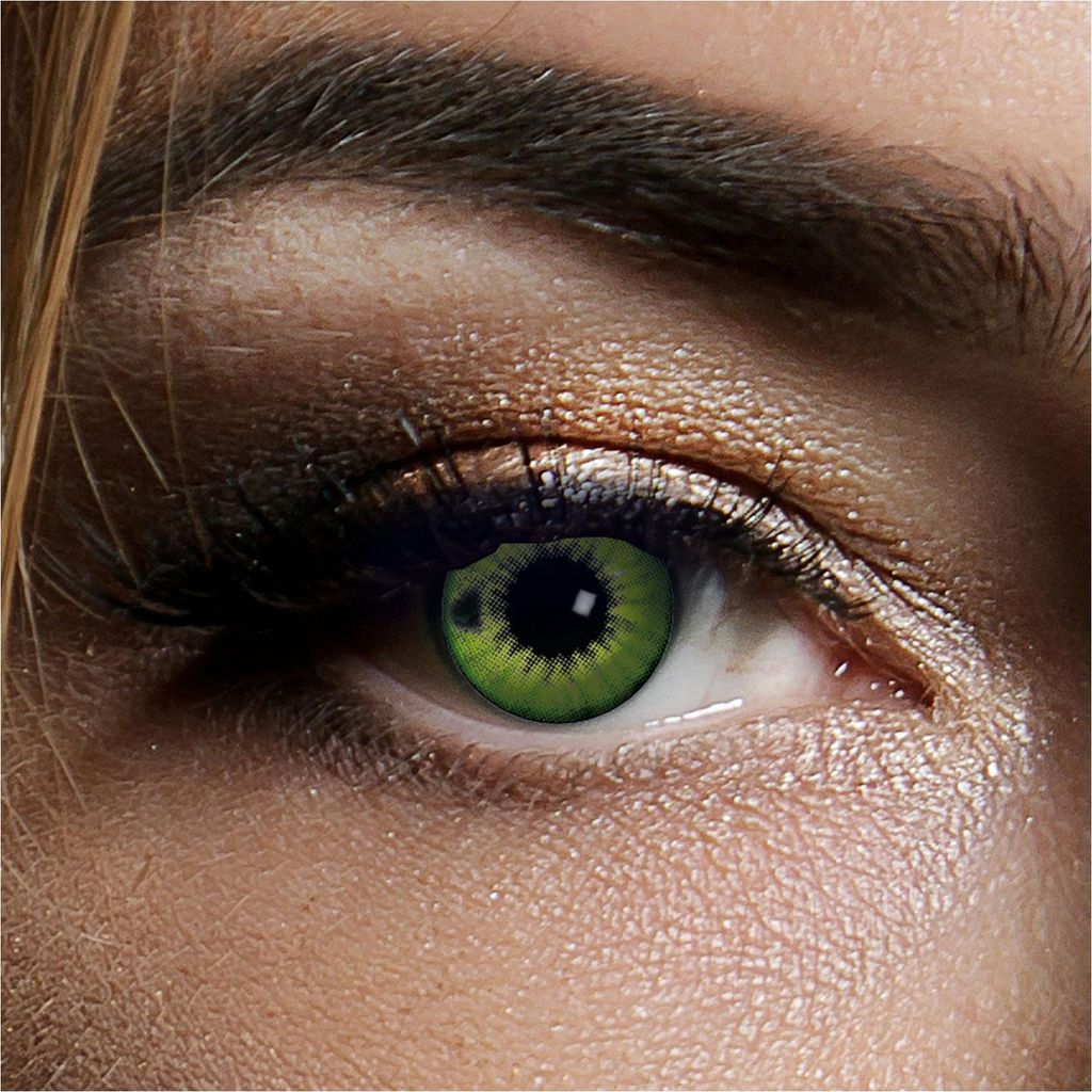 Farbig Grün Kontaktlinsen 3 Monate Electro Green Halloween Produktbild 