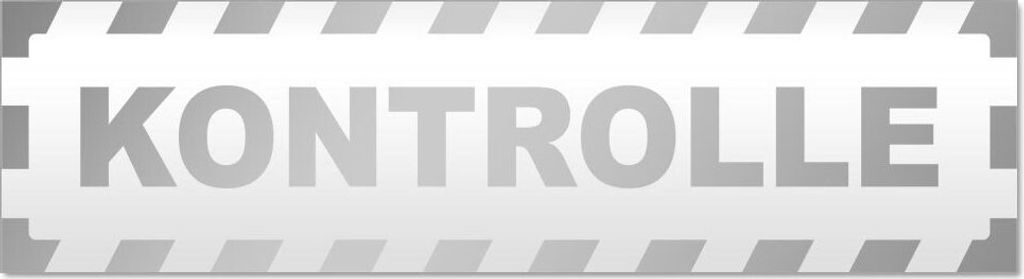 Kiwistar Kontrolle gestreift Magnetschild Schild magnetisch - 30cm Silber - Magnetfolie für Auto PKW Kfz