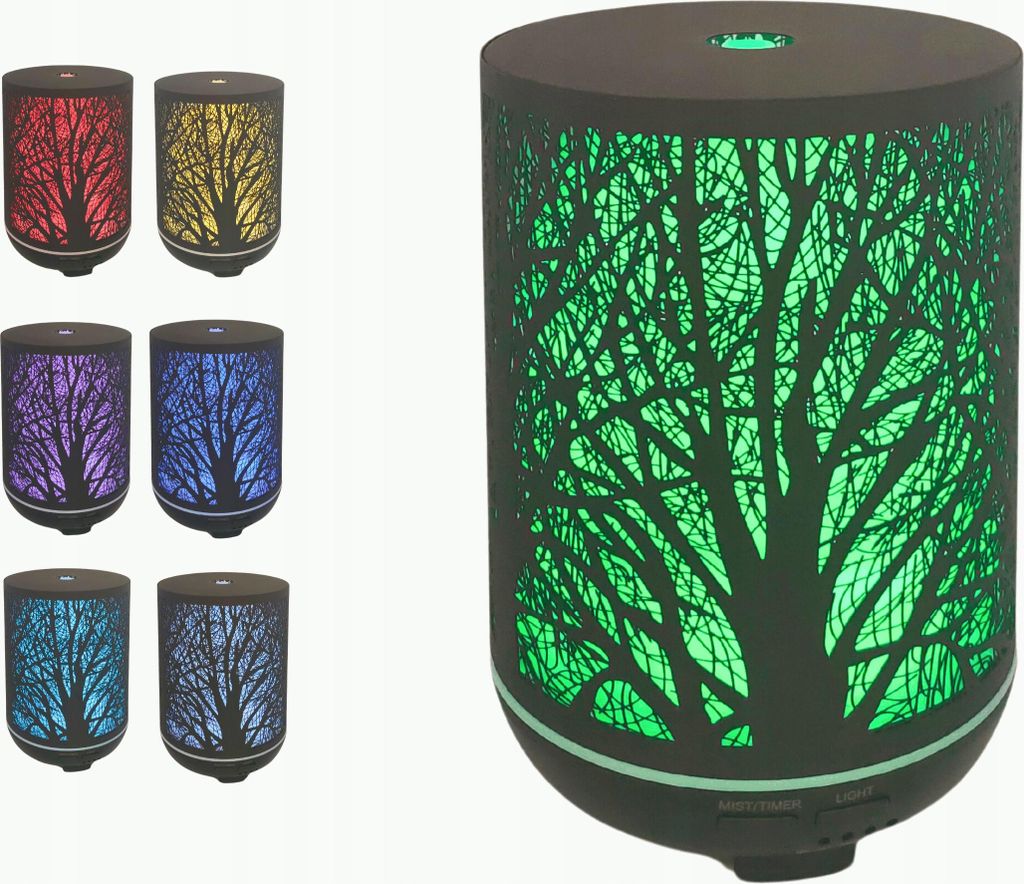 Ultraschall Diffusor Metall 300Ml Wald 7 Farben Led, Ätherische Öle