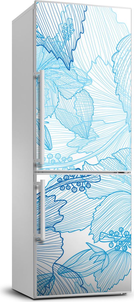 Tulup Kühlschrankdekoration - 70x190 cm - Aufkleber auf dem Kühlschrank - Hawaii-Blumen