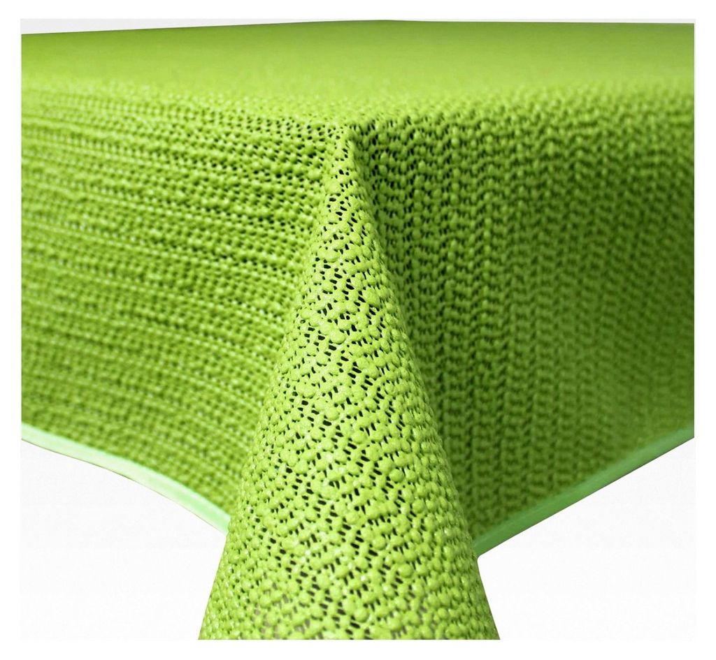 Wetterfeste rechteckige Gartentischdecke aus PVC, wasserabweisend, rutschfest und abwischbar für Garten, Balkon, Terrasse und Camping (Grün, 110 ...