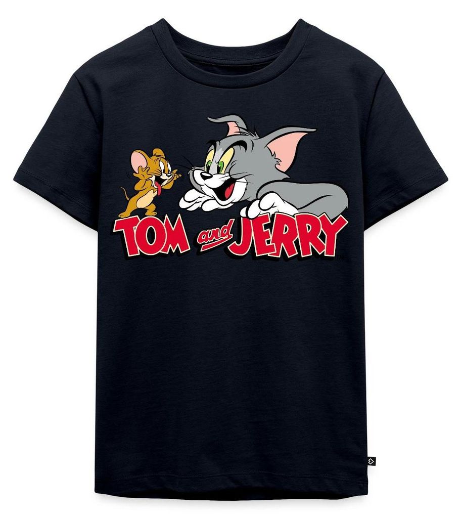 Spreadshirt Tom Und Jerry Fang Mich Doch Kinder Premium T-Shirt, 98/104 (2 Jahre), Navy