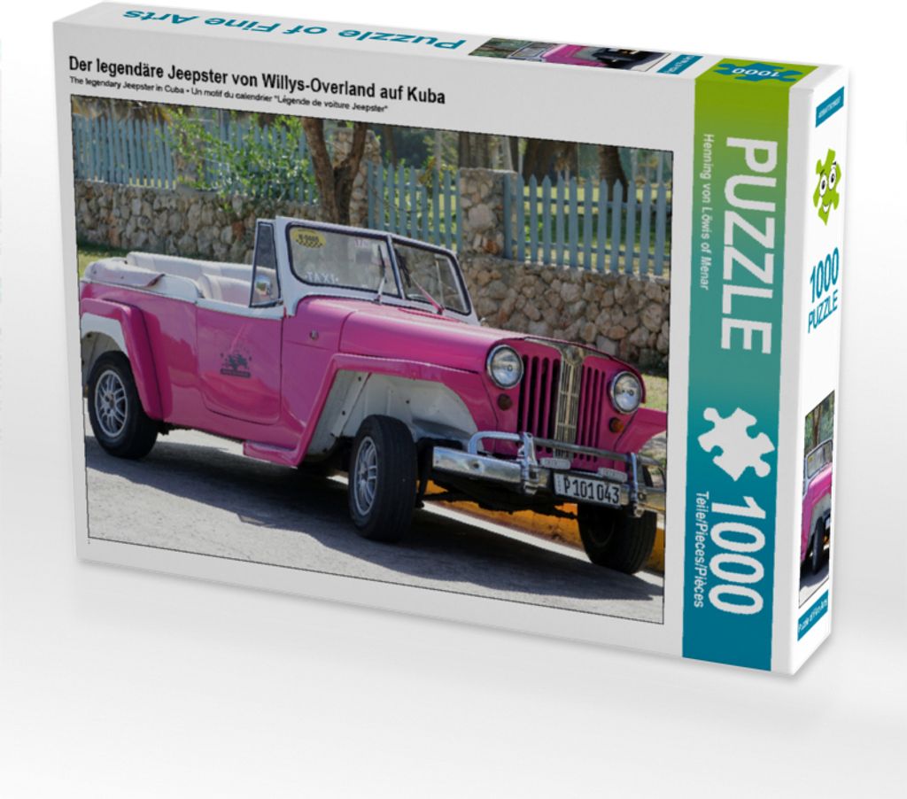 CALVENDO Puzzle Der legendäre Jeepster von Willys-Overland auf Kuba | 1000 Teile Lege-Größe 64x48cm Foto-Puzzle für glückliche Stunden