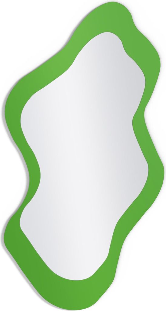 DEQORI Wandspiegel Organisch 48,9x93,8 cm 'Unifarben - Mittelgrün' Spiegel Badspiegel Bad