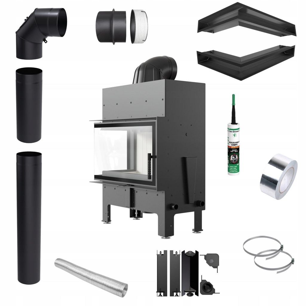 Inserto per caminetto KRATKI FLOKI M Angolo sinistro Kit di Immagine del prodotto 
