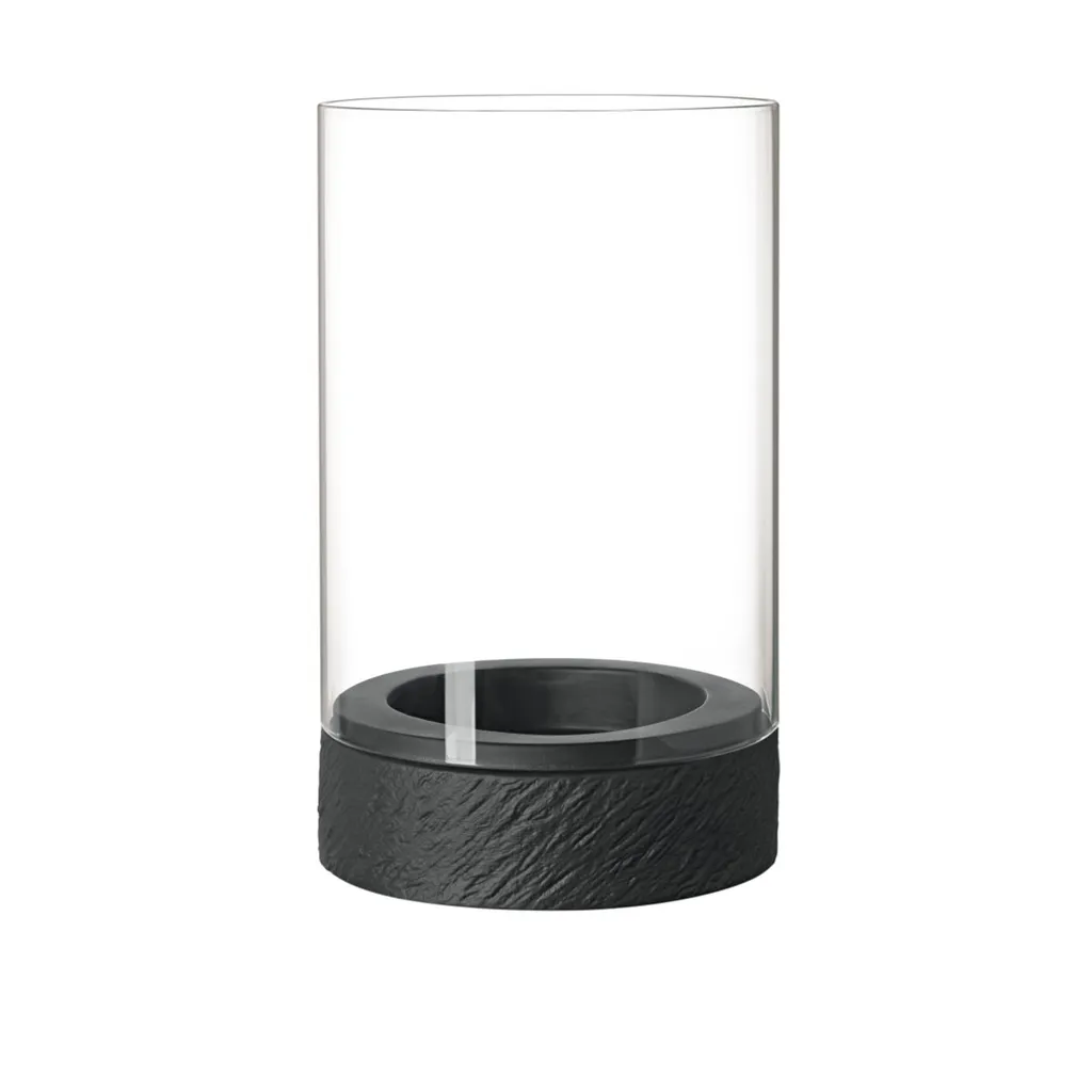Villeroy & Boch Manufacture Rock Photophore L Noir en Porcelaine Mate