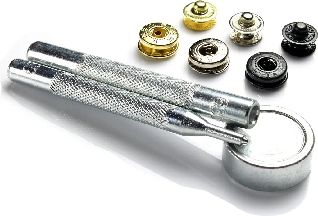 Kit pince à poser boutons-pression avec poinçon et lot de 64 pièces