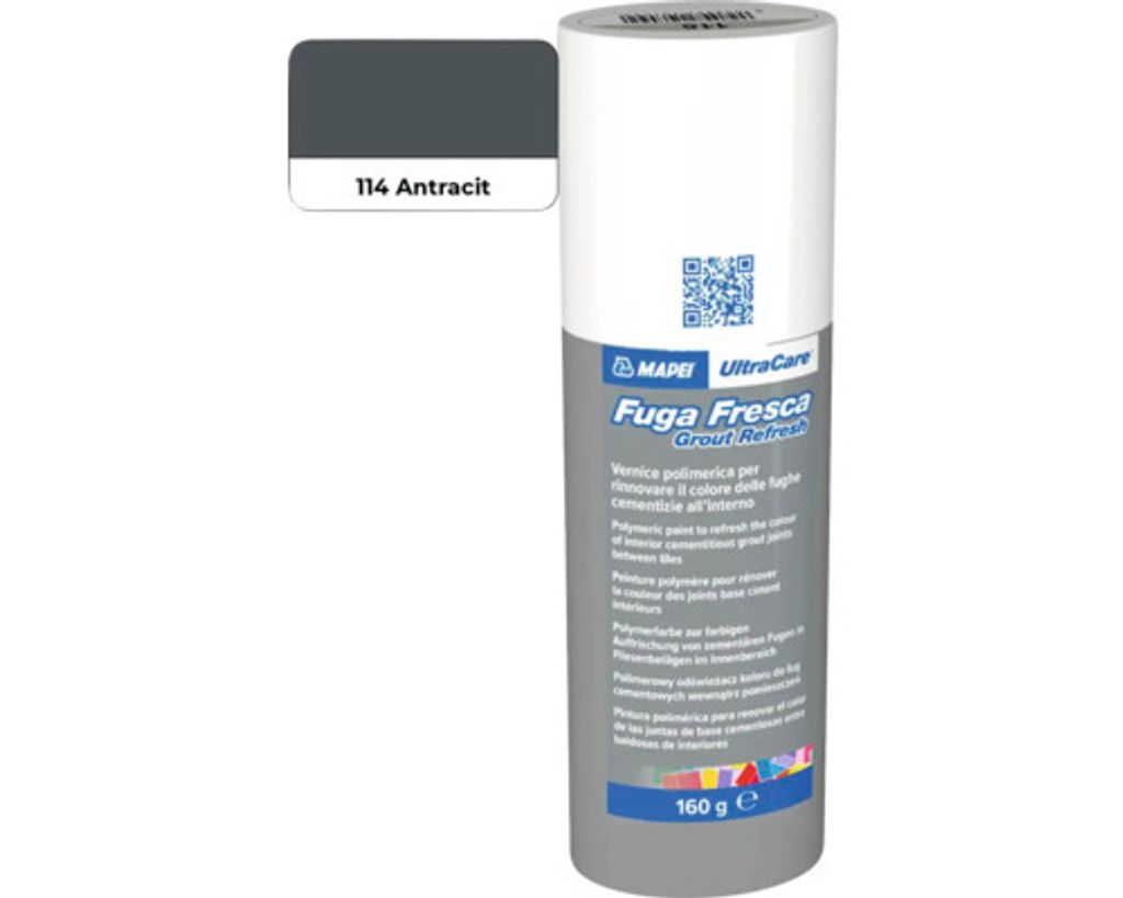 A can of grout refresh product with a color swatch.