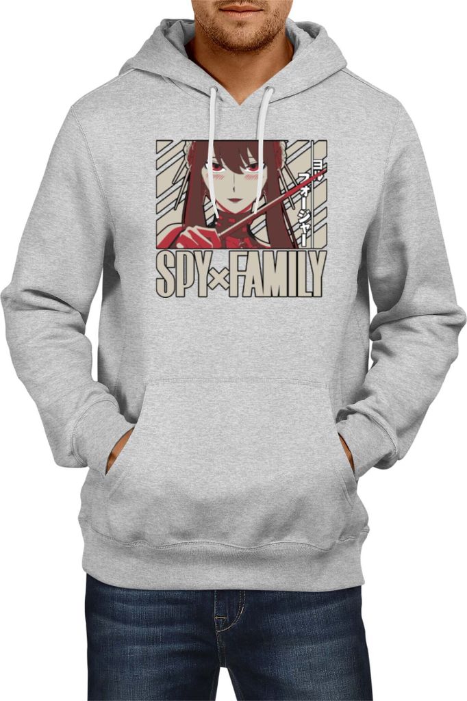 Herren Kapuzenpullover Japan Anime Manga Family Anime X Manga Spy Fan Solo Yor, Man L / Grau