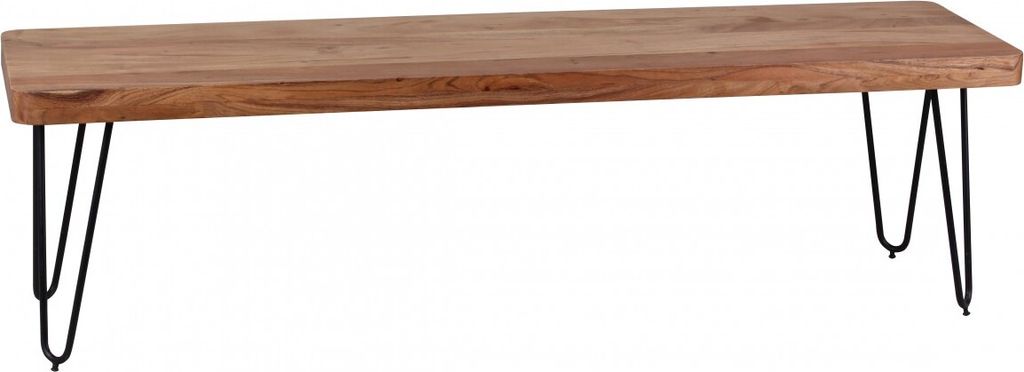 WOHNLING Esszimmer Sitzbank BAGLI Massiv-Holz Akazie 160 x 45 x 40 cm Holz-Bank Natur-Produkt Küchenbank im Landhaus-Stil